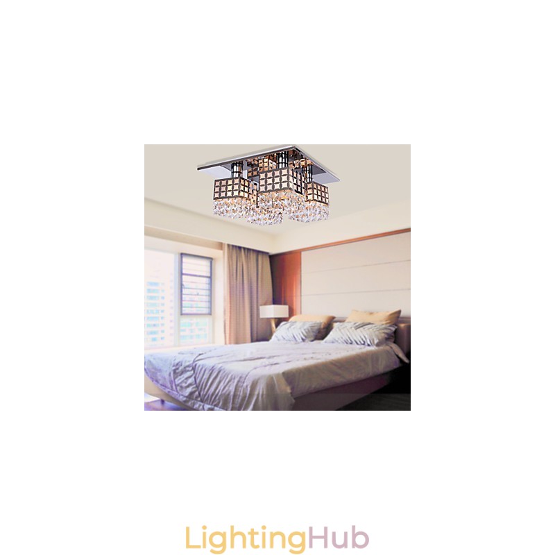 Chandelier Modern Crystal Stainless Living 4 Lights