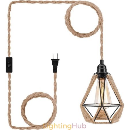 Retro Pendant Light Hemp Rope Ceiling Light 5M Hanging Wire Retro Pendant Light Hemp Rope Ceiling Light 5M Hanging Wire