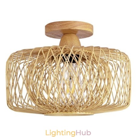 Retro Double Layer Ceiling Lamp Handwoven Bamboo Lampshade Ceiling Light Retro Double Layer Ceiling Lamp Handwoven Bamboo Lampshade Ceiling Light