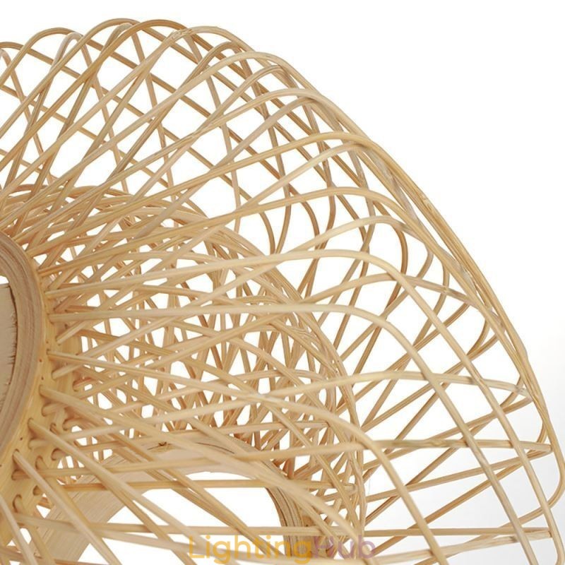 Retro Double Layer Ceiling Lamp Handwoven Bamboo Lampshade Ceiling Light