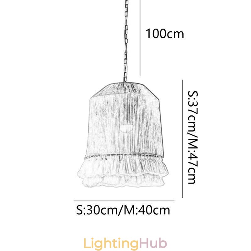 Rustic Pendant Light Bohemian Style Hemp Rope Tassel Ceiling Light