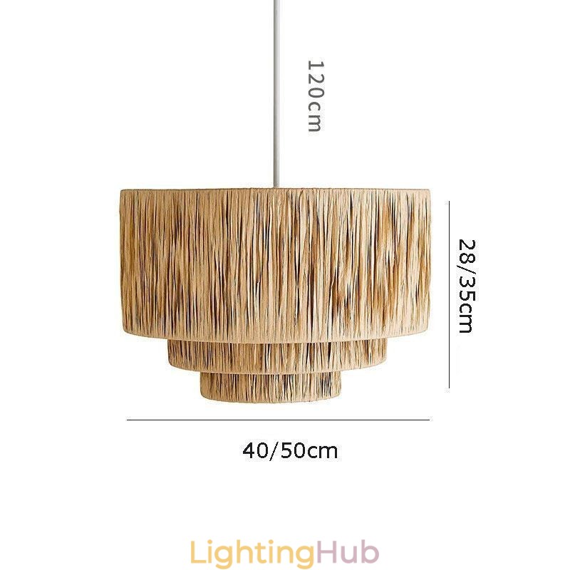 Country Retro Pendant Light Multi Layered Paper Rope Lamp Shade Ceiling Lamp