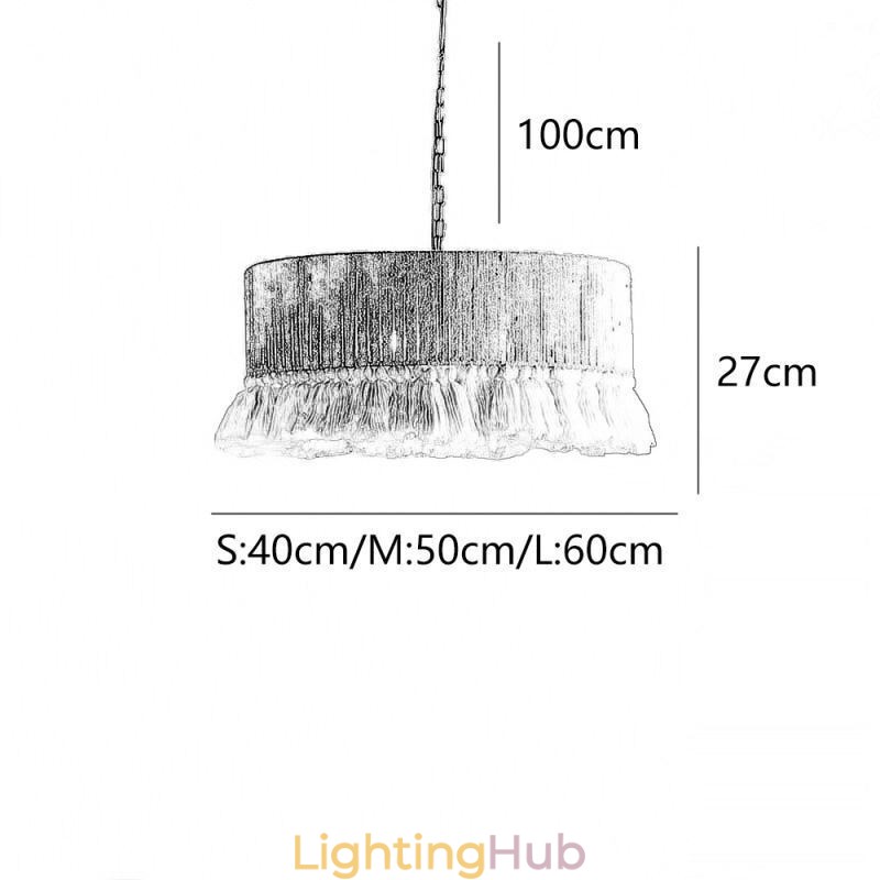 Retro Pendant Light Bohemian Style Hemp Rope Tassel Ceiling Light