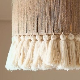 Retro Pendant Light Bohemian Style Hemp Rope Tassel Ceiling Light