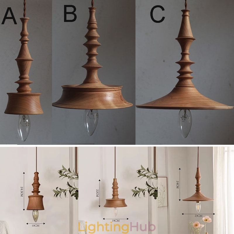 Rubberwood Pendant Light Ins Vintage Hanging Light