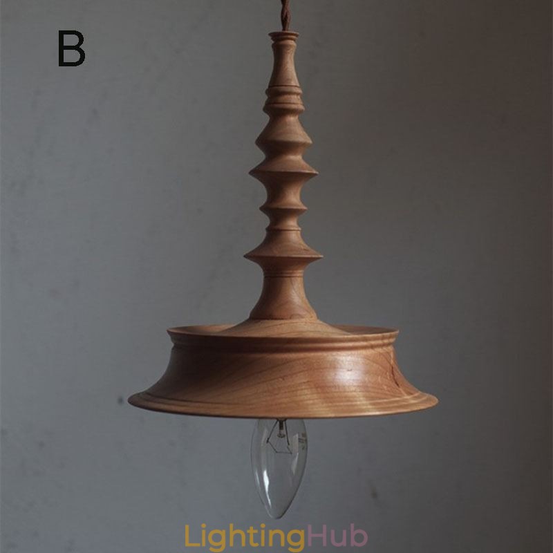 Rubberwood Pendant Light Ins Vintage Hanging Light