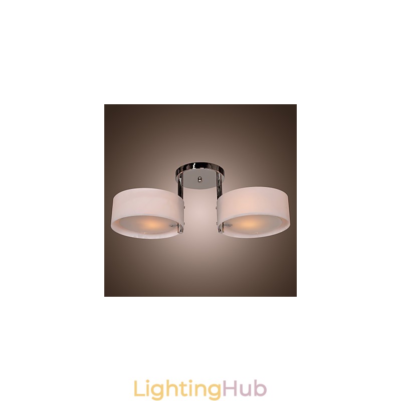 Modern Contemporary Chrome Metal Chandelier Flush Mount