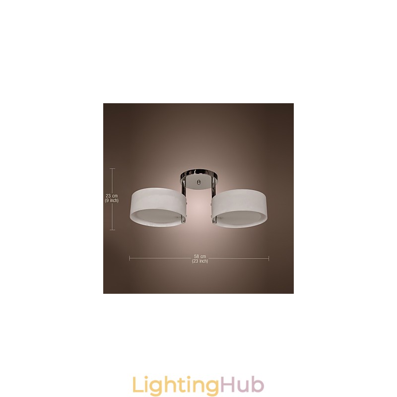 Modern Contemporary Chrome Metal Chandelier Flush Mount