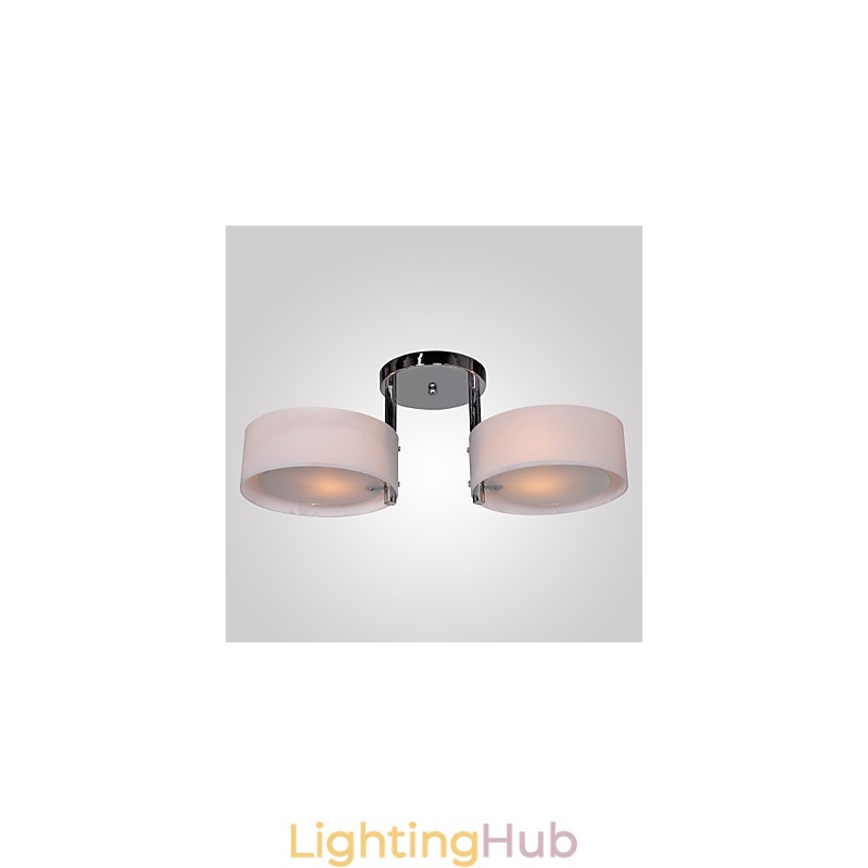 Modern Contemporary Chrome Metal Chandelier Flush Mount