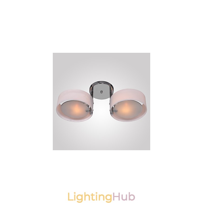 Modern Contemporary Chrome Metal Chandelier Flush Mount