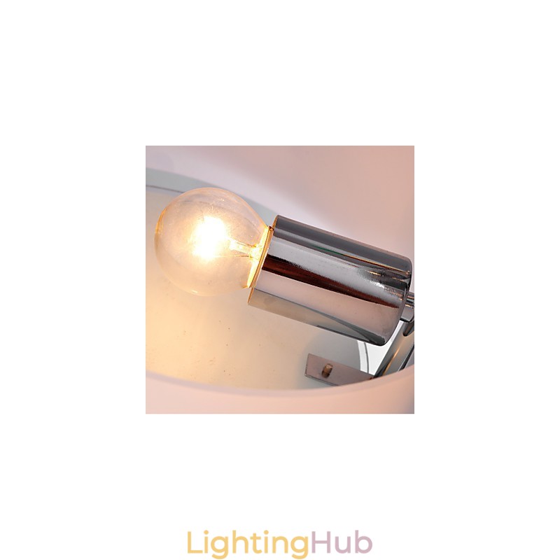 Modern Contemporary Chrome Metal Chandelier Flush Mount
