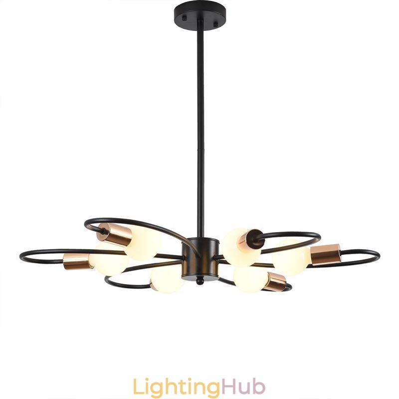 Rustic Chandelier 6 Light Classic Petals Ceiling Hanging Light