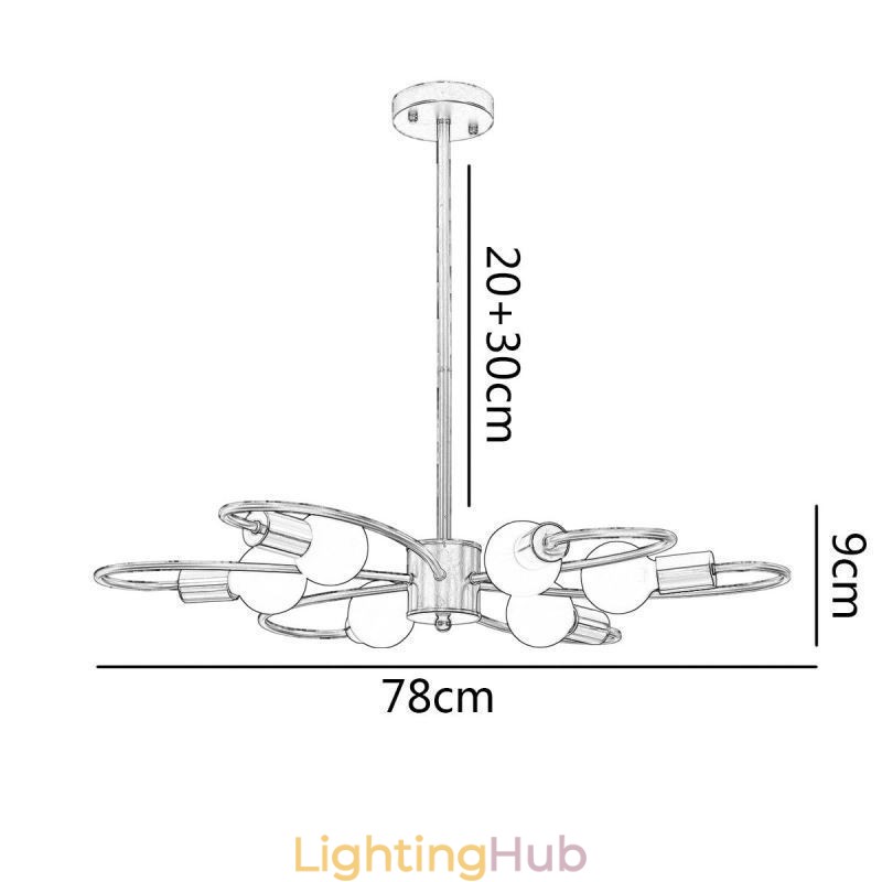 Rustic Chandelier 6 Light Classic Petals Ceiling Hanging Light