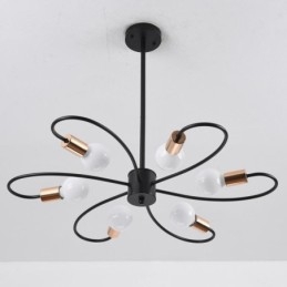 Rustic Chandelier 6 Light Classic Petals Ceiling Hanging Light