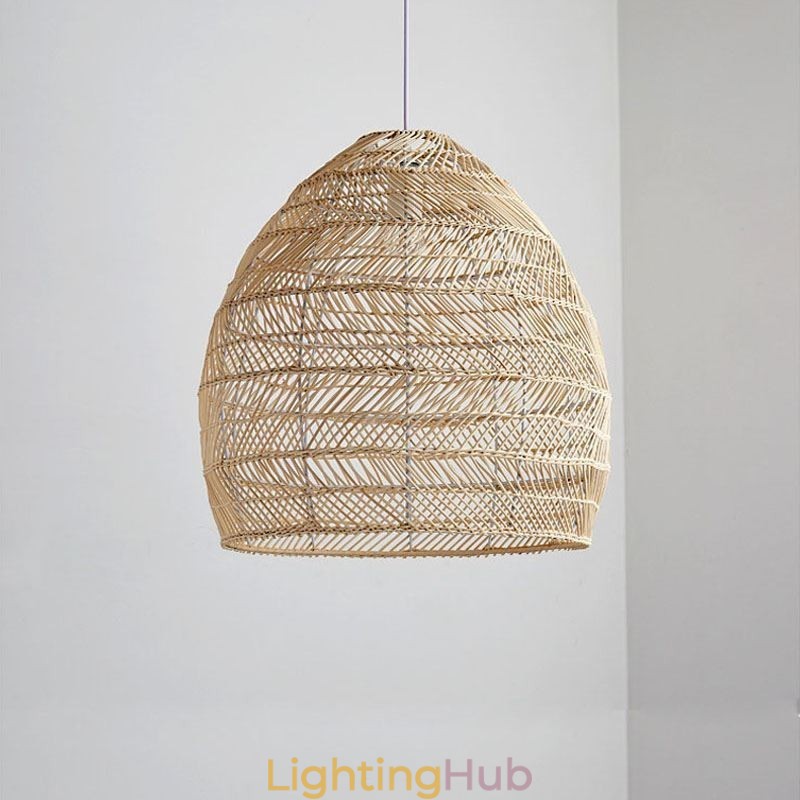 Hand Woven Pendant Light Rattan Hanging Light Farmhouse