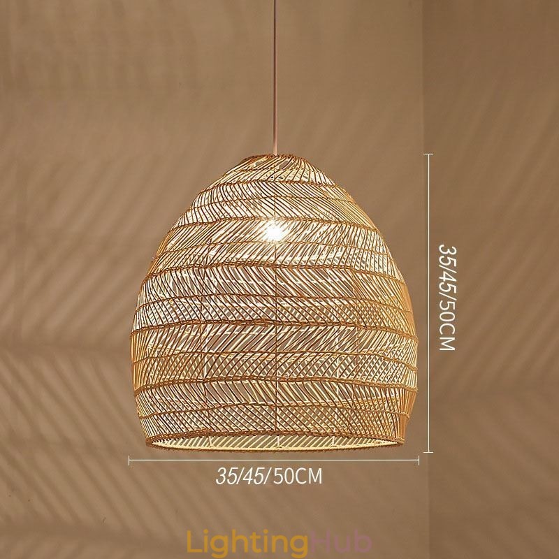 Hand Woven Pendant Light Rattan Hanging Light Farmhouse