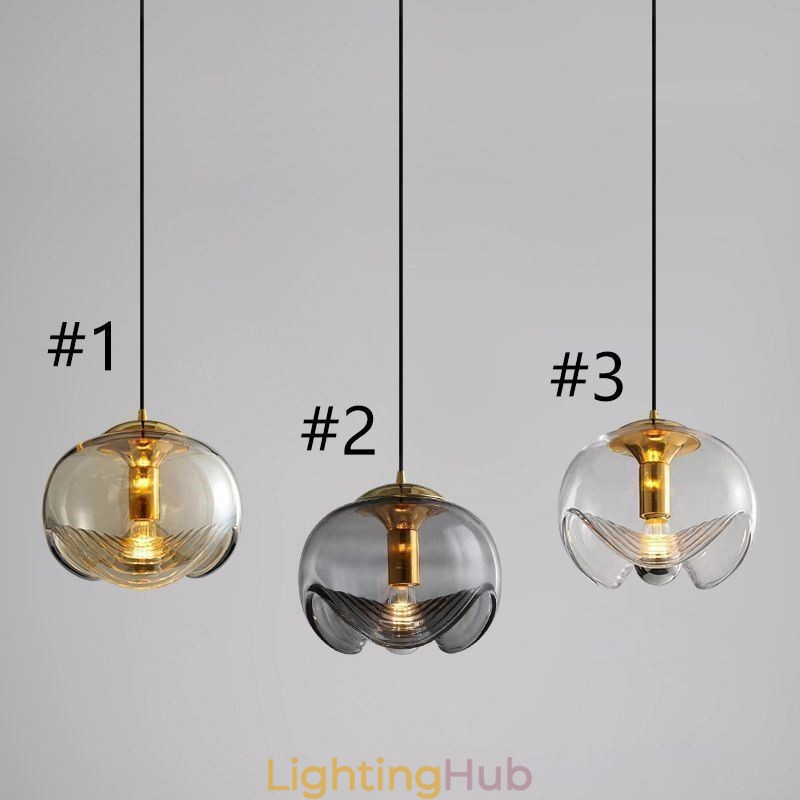 Stamen Glass Pendant Light Modern Minimalist Wrought Iron Ceiling Light