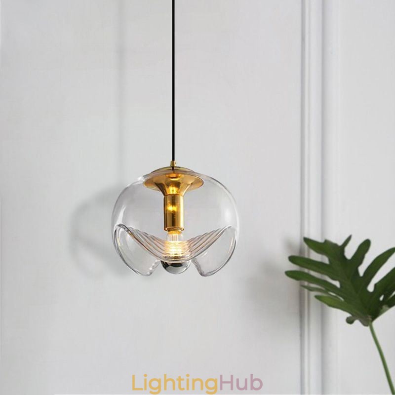 Stamen Glass Pendant Light Modern Minimalist Wrought Iron Ceiling Light