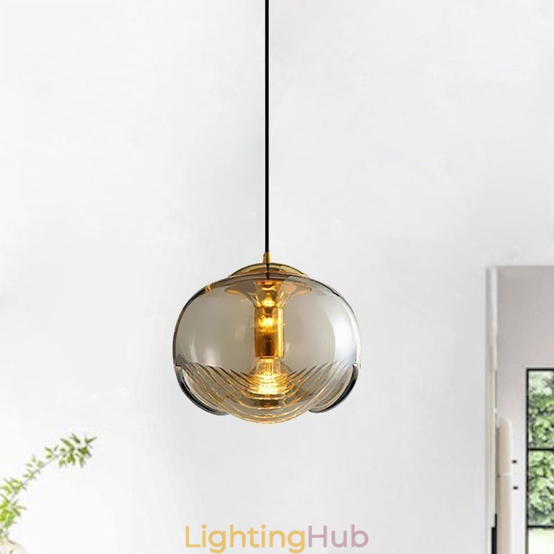 Stamen Glass Pendant Light Modern Minimalist Wrought Iron Ceiling Light