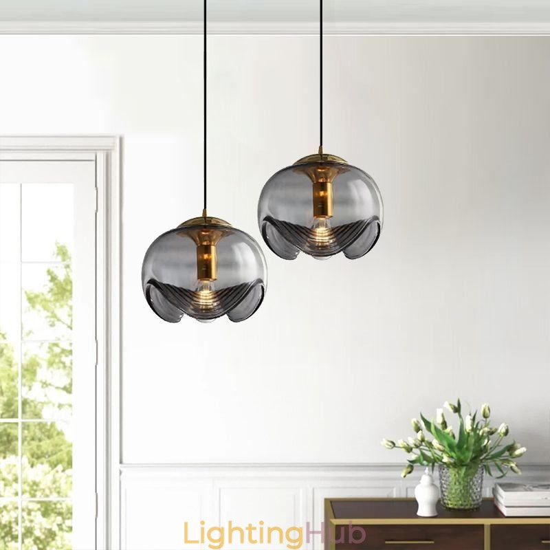 Stamen Glass Pendant Light Modern Minimalist Wrought Iron Ceiling Light