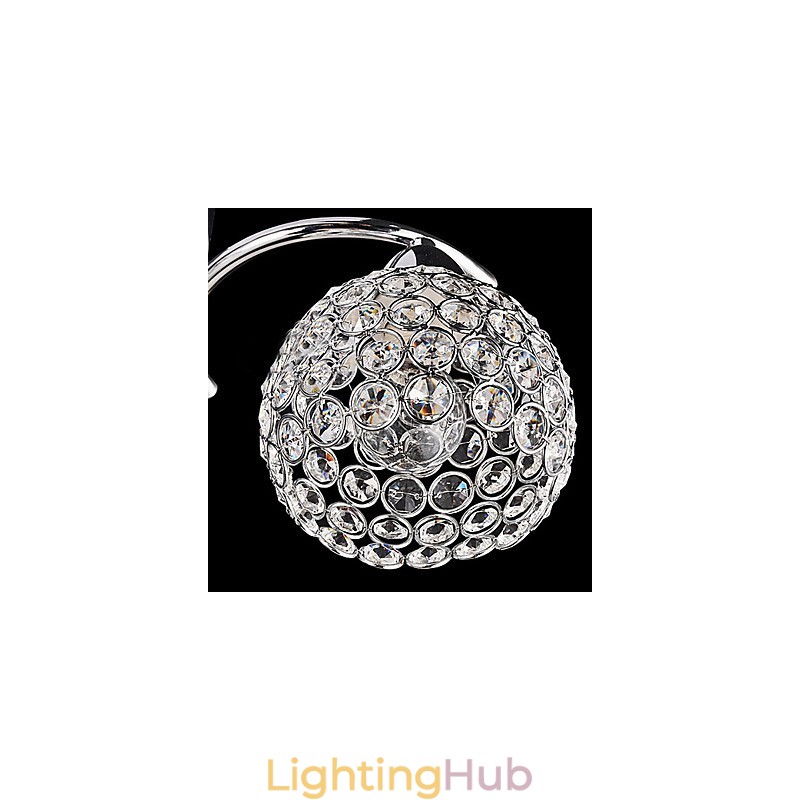 Modern Contemporary Crystal Electroplated Metal Pendant Light Flush Mount