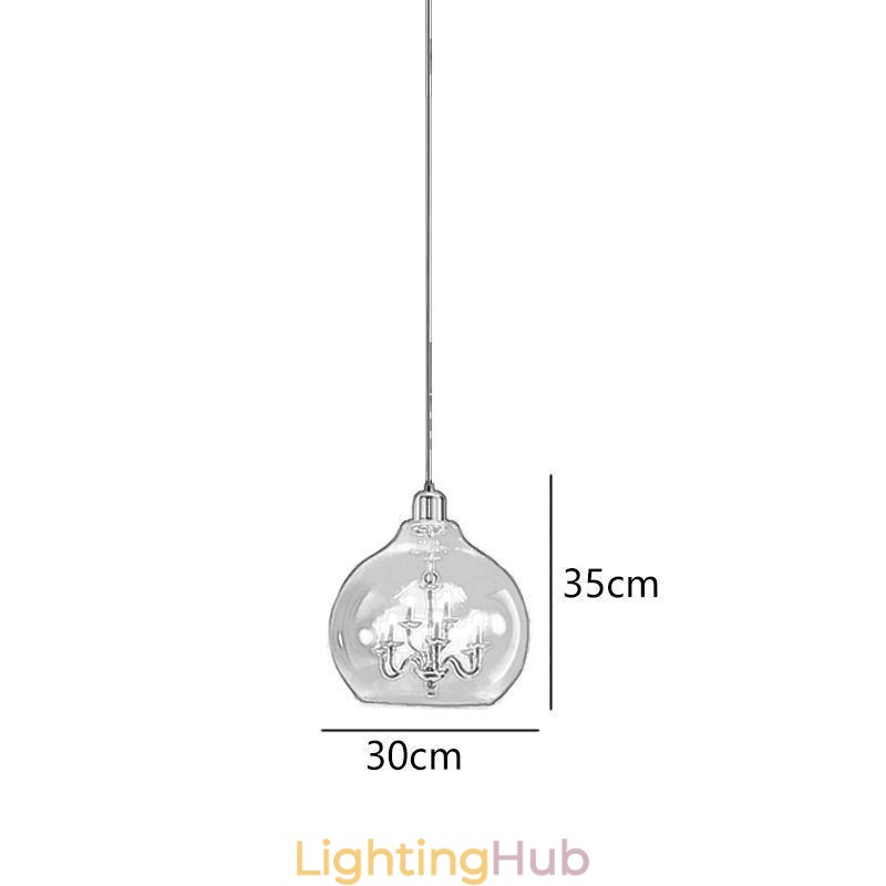 Glass Pendant Light Modern Minimalist Wrought Iron Ceiling Light 9 Lights