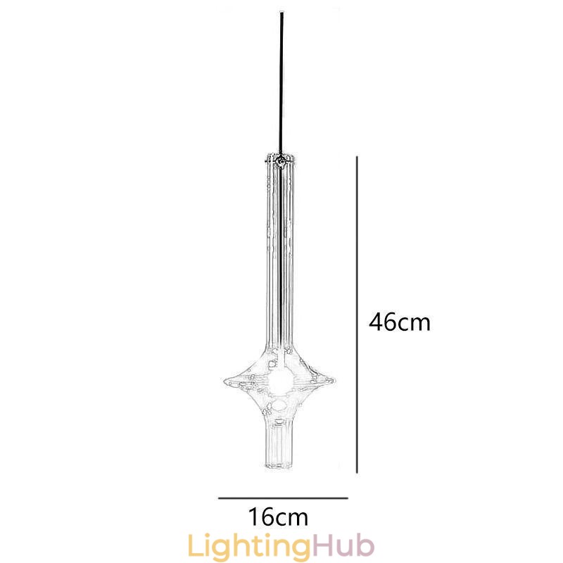 Glass Tube Pendant Light Modern Minimalist Wrought Iron Ceiling Light