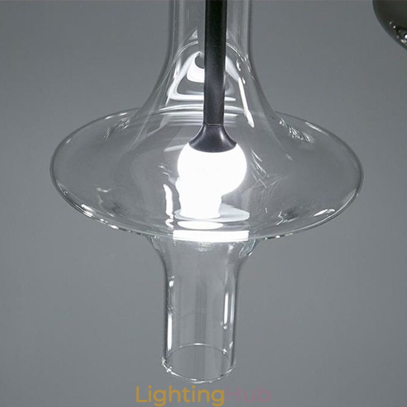 Glass Tube Pendant Light Modern Minimalist Wrought Iron Ceiling Light