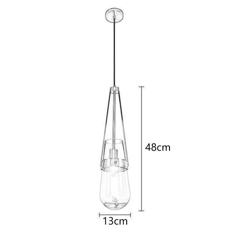 Water Drop Glass Pendant Light Modern Minimalist Wrought Iron Small Ceiling Light