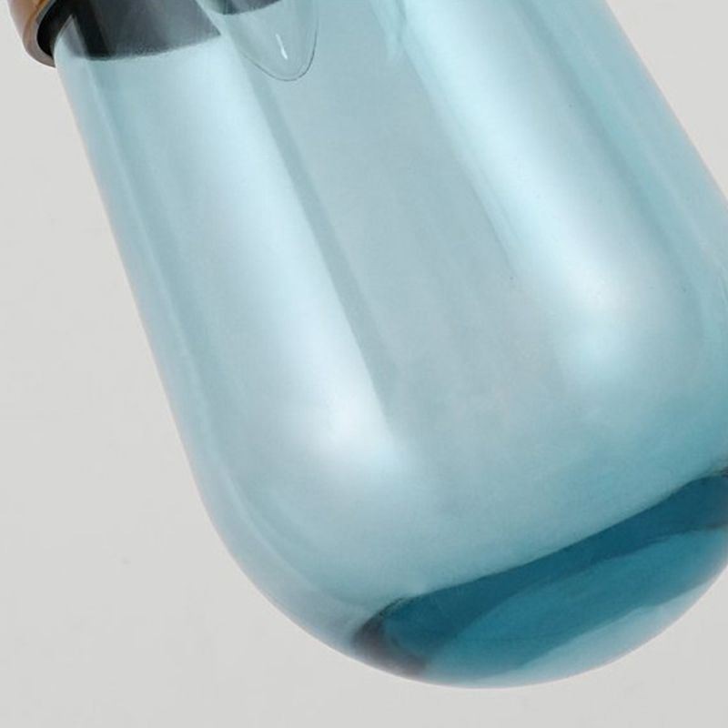 Water Drop Glass Pendant Light Modern Minimalist Wrought Iron Small Ceiling Light