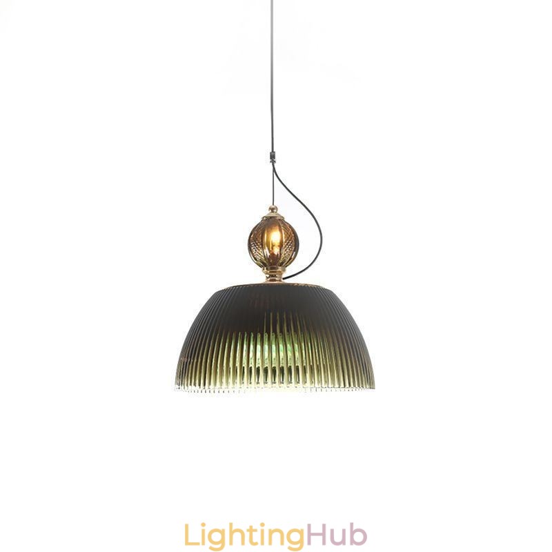 Pleated Skirt Glass Pendant Light Modern Minimalist Wrought Iron Small Ceiling Light