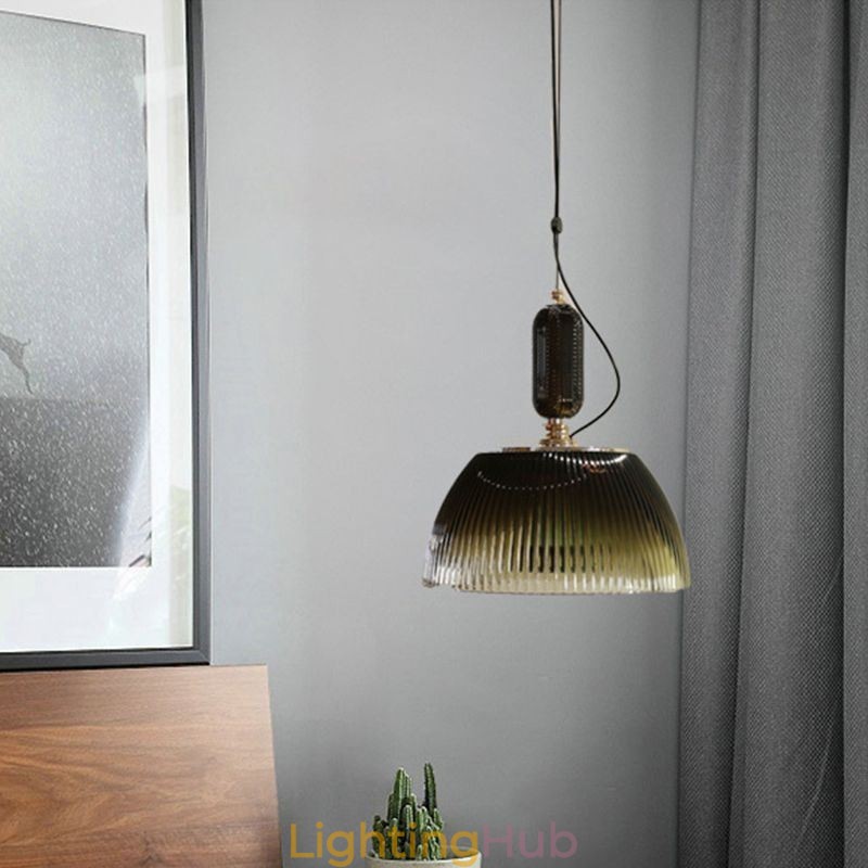 Pleated Skirt Glass Pendant Light Modern Minimalist Wrought Iron Small Ceiling Light
