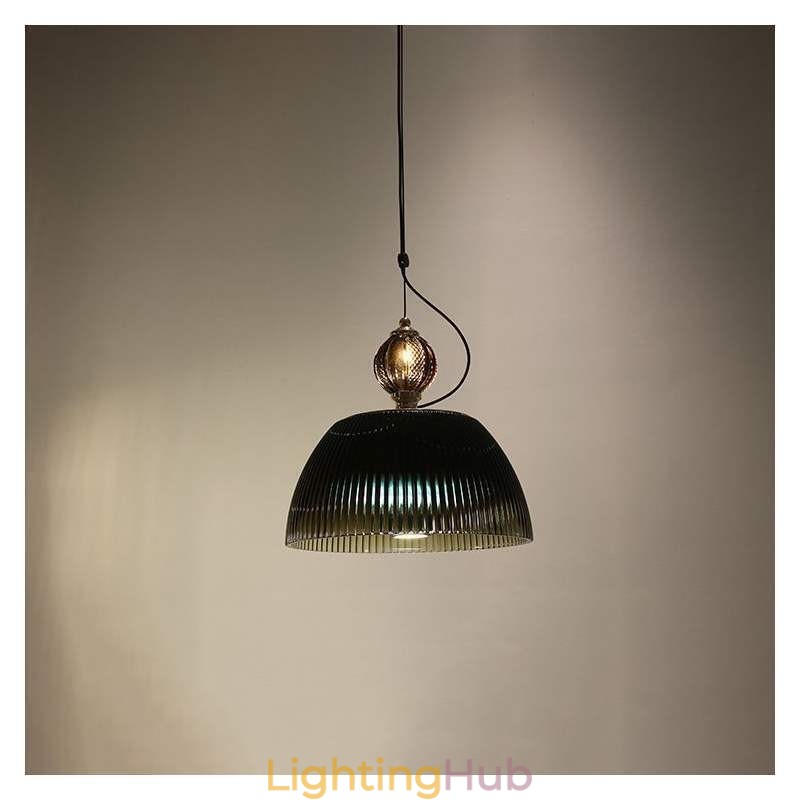 Pleated Skirt Glass Pendant Light Modern Minimalist Wrought Iron Small Ceiling Light
