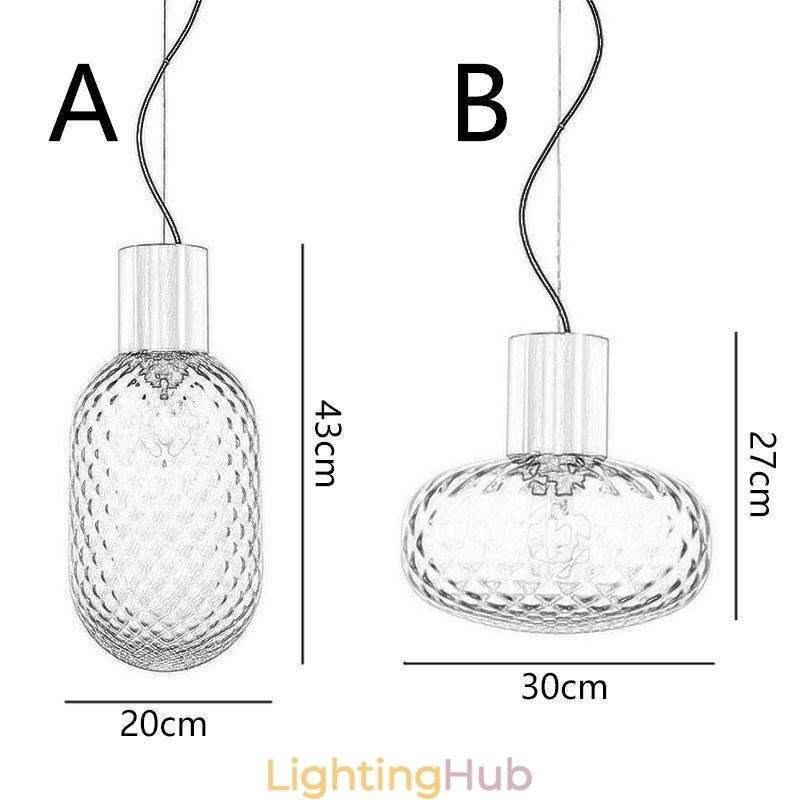 Grid Glass Pendant Light Modern Iron Simple Ceiling Light