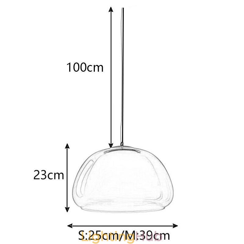 Pendant Light Modern Simple Clear Glass Pudding Ceiling Light