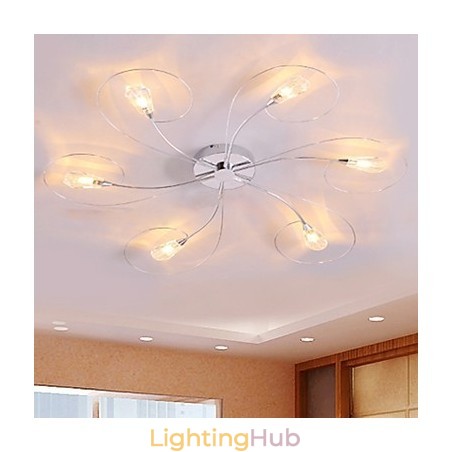Modern Contemporary Electroplated Chandelier Flush Mount Modern Contemporary Electroplated Chandelier Flush Mount