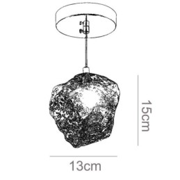 Glass Pendant Light Retro Decorative Lamp Ice Cube Shaped Lampshade