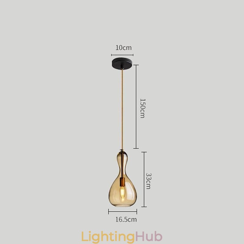 Nordic Glass Pendant Light Amber Shade Ceiling Light