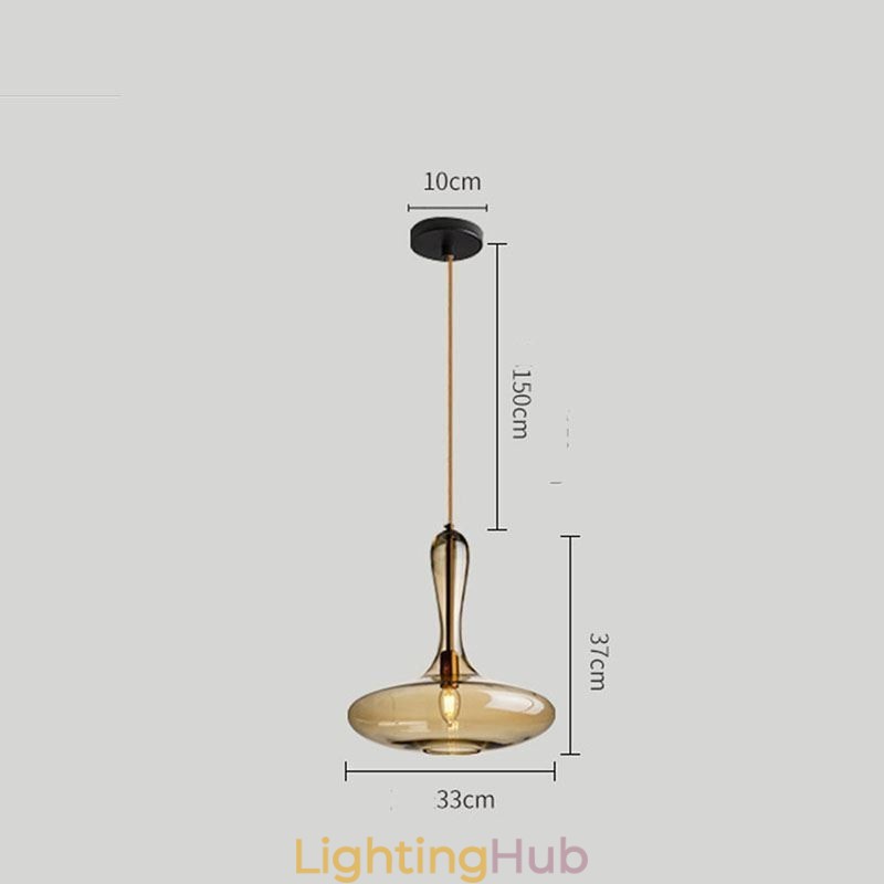 Nordic Glass Pendant Light Amber Shade Ceiling Light
