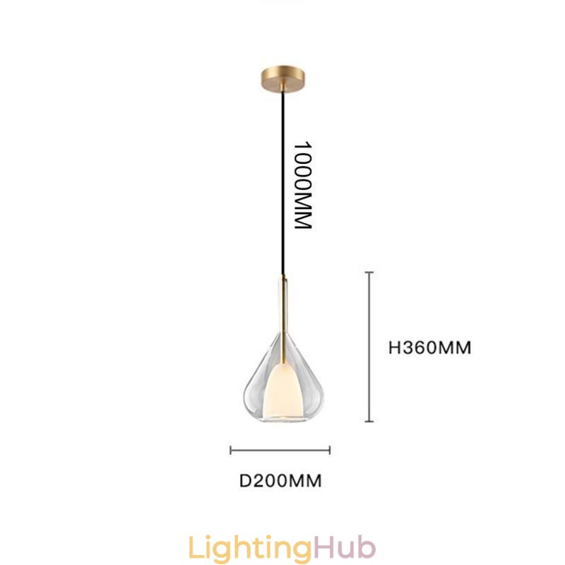 Pendant Light Modern Minimalist Double Glass Ceiling Lights