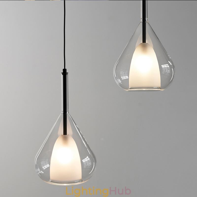Pendant Light Modern Minimalist Double Glass Ceiling Lights
