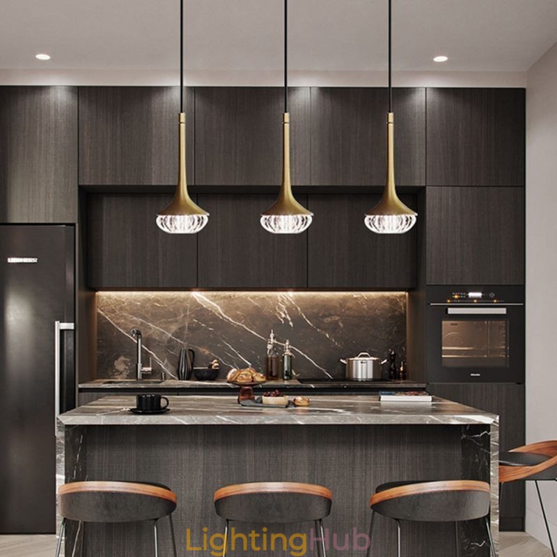 Modern Glass Pendant Light Wrought Iron Glass Ceiling Light
