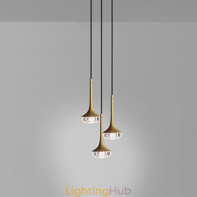 Modern Glass Pendant Light Wrought Iron Glass Ceiling Light
