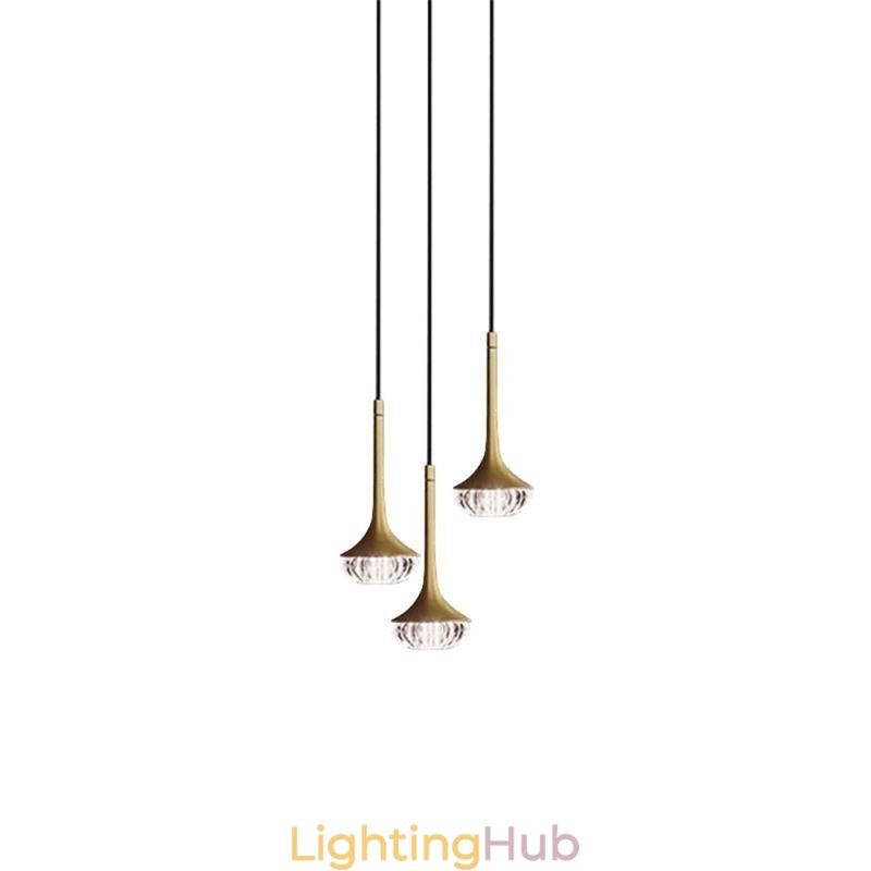 Modern Glass Pendant Light Wrought Iron Glass Ceiling Light