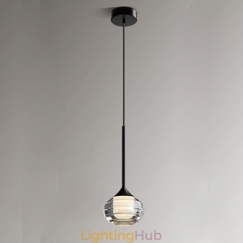 Simple Glass Pendant Light Black Decorative Ceiling Lights