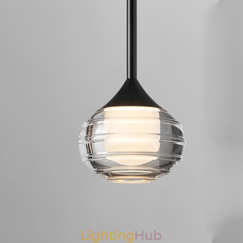 Simple Glass Pendant Light Black Decorative Ceiling Lights