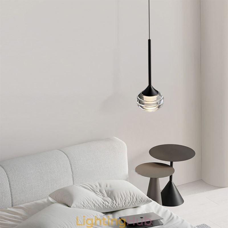 Simple Glass Pendant Light Black Decorative Ceiling Lights