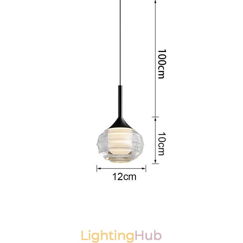 Simple Glass Pendant Light Black Decorative Ceiling Lights