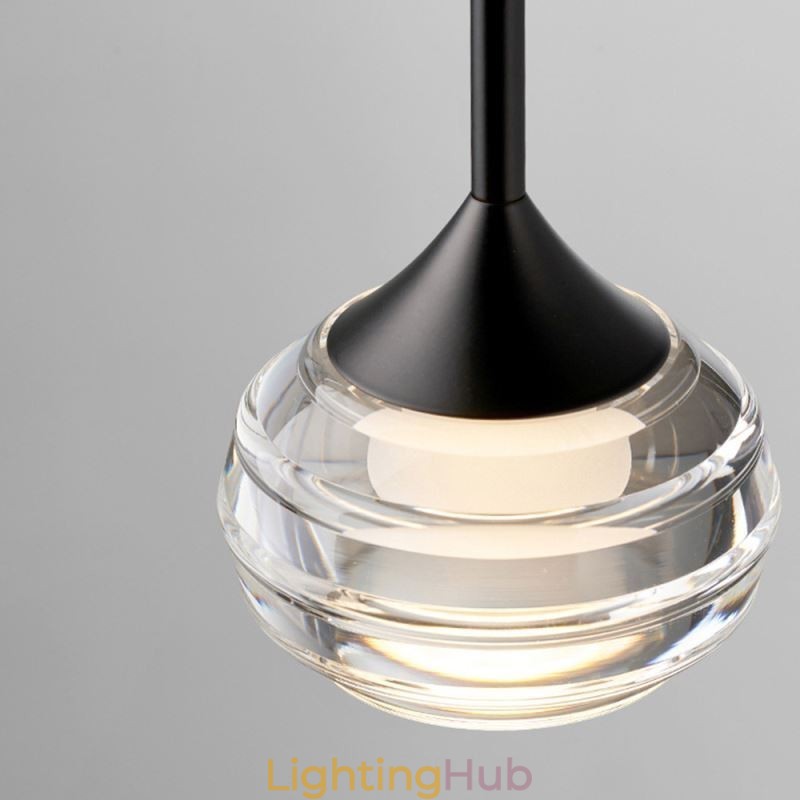 Simple Glass Pendant Light Black Decorative Ceiling Lights