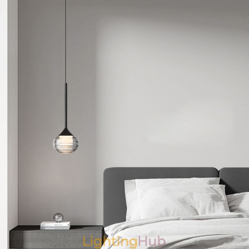 Simple Glass Pendant Light Black Decorative Ceiling Lights